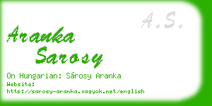 aranka sarosy business card