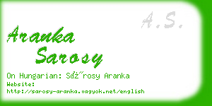 aranka sarosy business card